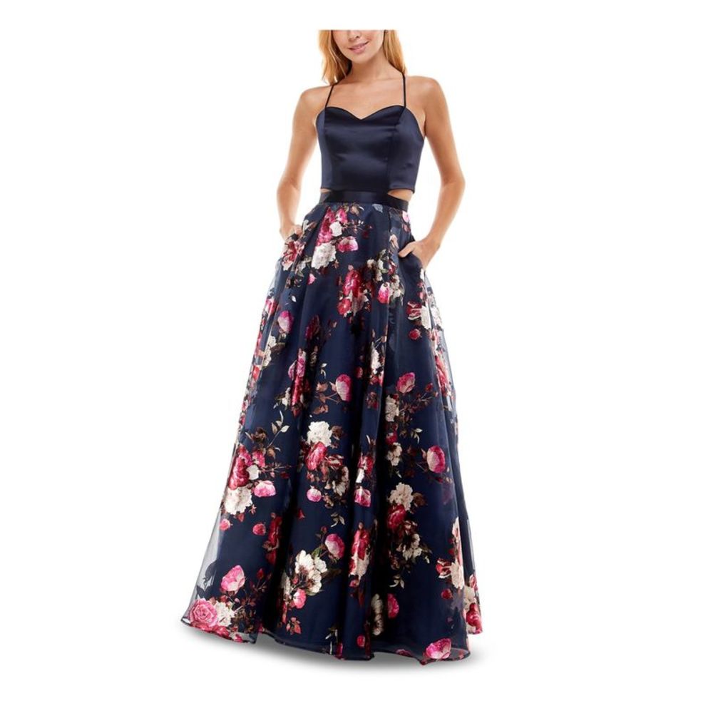CRYSTAL DOLLS Womens Navy X-Cutout Sides And Back Dress Juniors 7